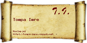 Tompa Imre névjegykártya